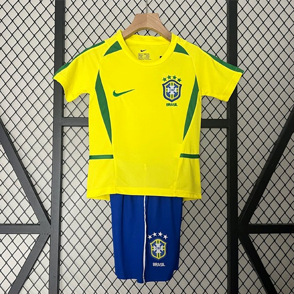 Camiseta Brasil Replica Primera Ropa Retro Niño 2002